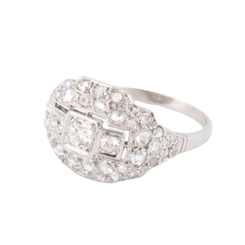 Bague Bague en platine et diamant des années 1930 58 Facettes 0