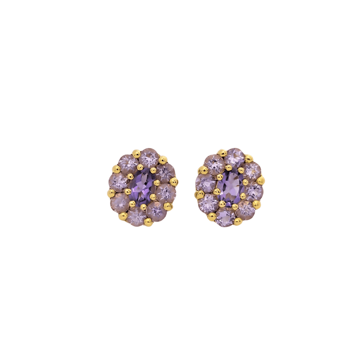 Boucles d'oreilles Boucles d'oreilles Florales or jaune et améthystes 58 Facettes 27254