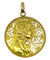 Pendentif Médaille Vierge décor floral 58 Facettes