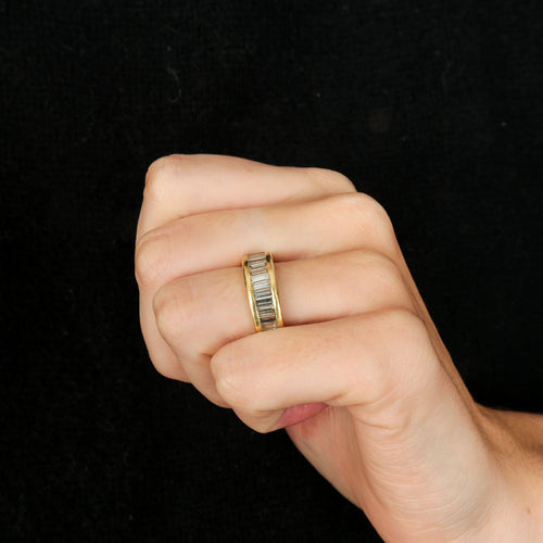 Bague 51 Demi-alliance Diamants taille baguette 58 Facettes FM71