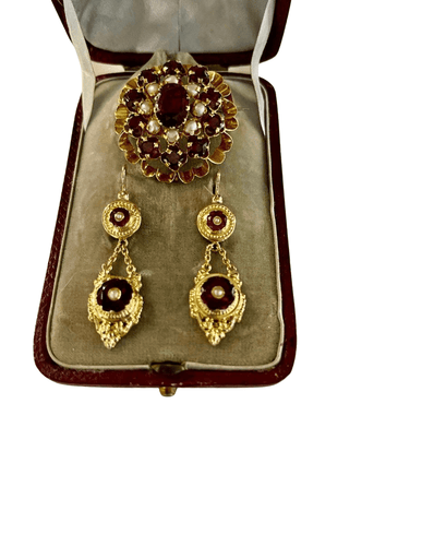 Boucles d'oreilles Parure Or et Améthystes Napoléon III 58 Facettes 1069287