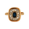 Bague 49 Bague Saphir coussin Diamants 58 Facettes EL2-42