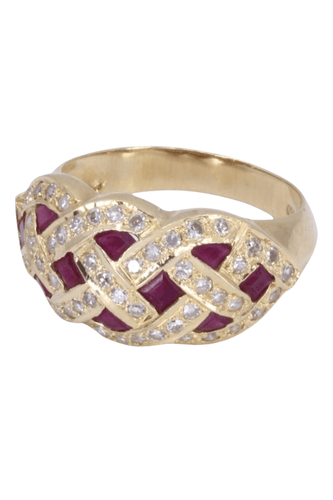 Bague 54 Bague moderne rubis et diamants 58 Facettes 081331