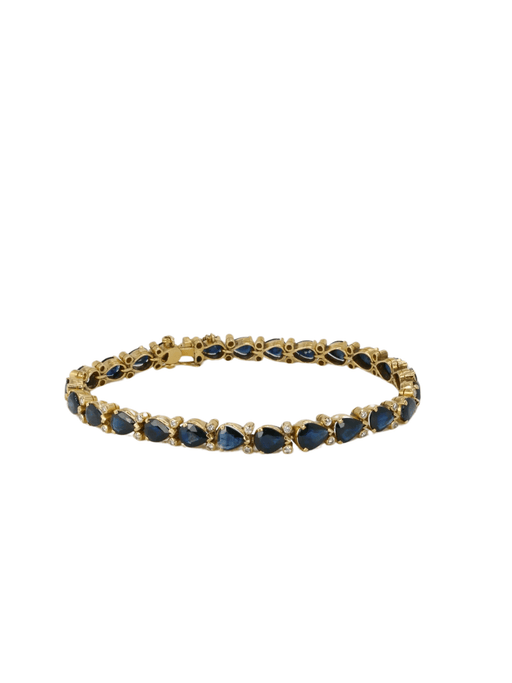 Bracelet Bracelet vintage en or, saphirs taillés en poire et diamants 58 Facettes J223