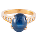 Ring 52 Sapphire Cabochon Diamond Ring 58 Facettes ALGU02