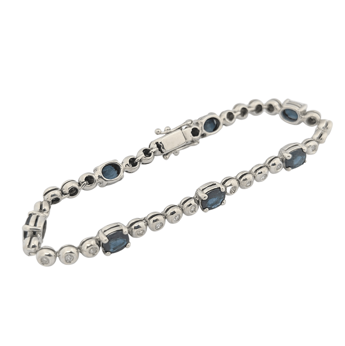 Bracelet Bracelet or blanc, diamants et saphirs 58 Facettes 25534