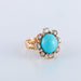 Ring 53 Turquoise and diamond ring, XNUMXth century 58 Facettes