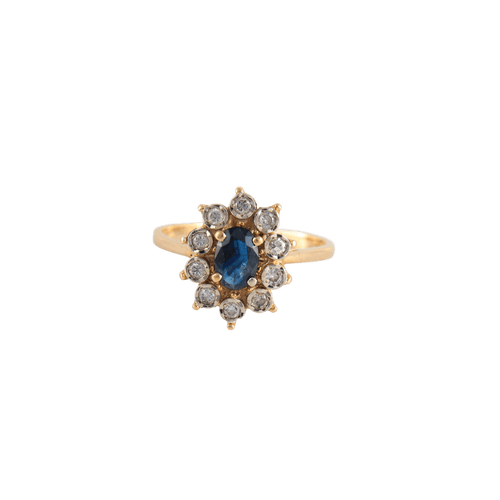 Bague 48 Bague Marguerite or jaune Saphir Diamants 58 Facettes FM50