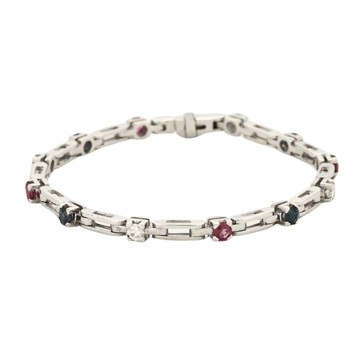 Bracelet Bracelet Diamonds Sapphires Ruby 58 Facettes EL2-133
