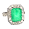 Bague 55.5 BAGUE ART DÉCO 1930-1935 en OR avec DIAMANTS et ÉMERAUDE 58 Facettes Q989A