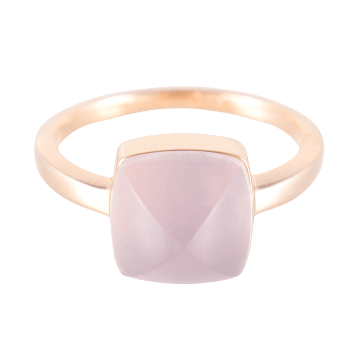 Bague 53 FRED - Bague Pain de sucre or rose quartz rose 58 Facettes