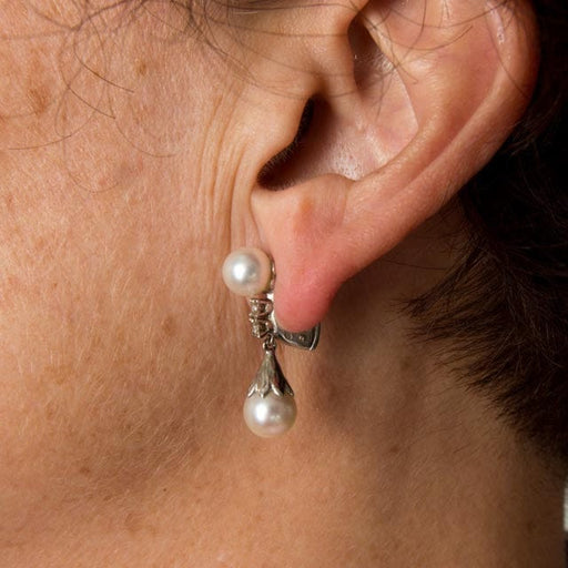Boucles d'oreilles Pendants d'oreilles Perles Diamants 58 Facettes