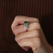 Ring 54 Garter style ring Emeralds Diamonds 58 Facettes
