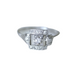Ring 58 Square Art Deco ring White gold Platinum Diamonds 58 Facettes