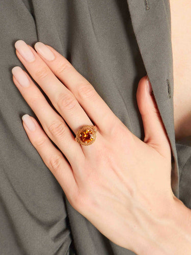 Bague Bague Vintage Or Rose 58 Facettes