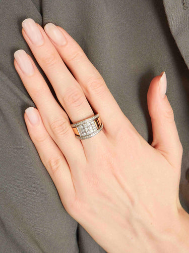 Bague Bague Bandeau 2 Ors Diamants 58 Facettes