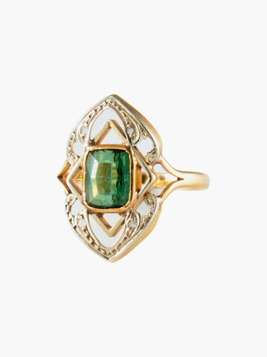 Bague Bague Marquise "Art Nouveau" Tourmaline Verte 58 Facettes