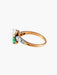 Ring 54 Antique Ring “Toi & Moi” Emerald Pearl Diamonds 58 Facettes