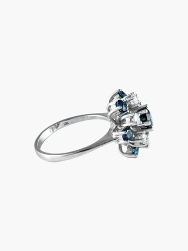 Bague Bague Or Blanc Saphirs Diamants 58 Facettes