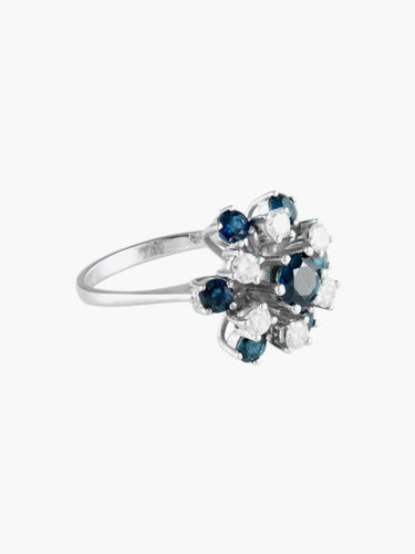 Bague Bague Or Blanc Saphirs Diamants 58 Facettes