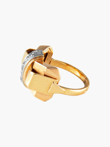 Bague Bague Tank Or Jaune 58 Facettes