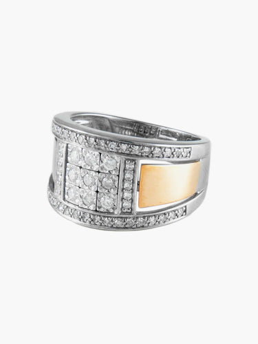 Bague Bague Bandeau 2 Ors Diamants 58 Facettes