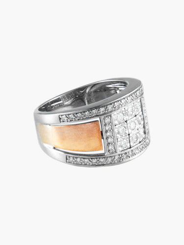 Bague Bague Bandeau 2 Ors Diamants 58 Facettes