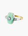 Ring Art Deco Ring 2 Gold Jade Diamonds 58 Facettes