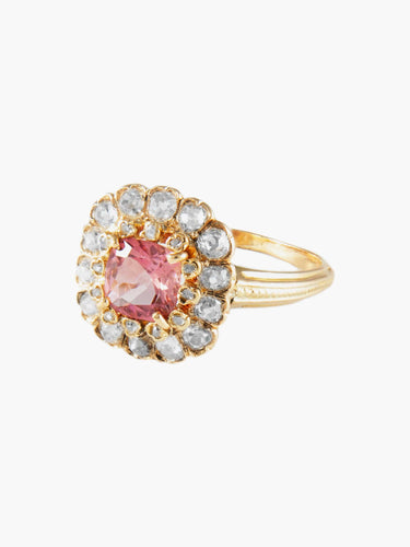 Bague 54 Bague Ancienne Or Jaune Tourmaline Rose 58 Facettes