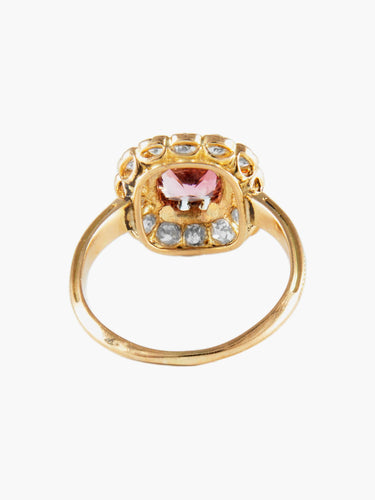 Bague 54 Bague Ancienne Or Jaune Tourmaline Rose 58 Facettes