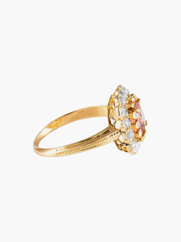 Bague 54 Bague Ancienne Or Jaune Tourmaline Rose 58 Facettes