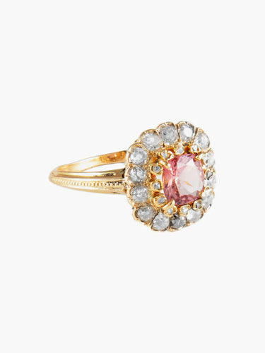 Bague 54 Bague Ancienne Or Jaune Tourmaline Rose 58 Facettes