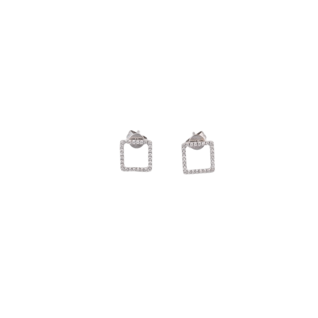 Boucles d'oreilles Clous d'oreilles Carrés Diamants 58 Facettes 1