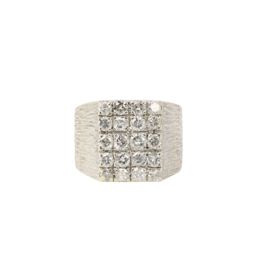 Bague Bague Chevalière vintage pavage diamants 58 Facettes J12