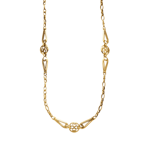 Collier Collier or jaune et maillons filigranés. 58 Facettes DV0550-3