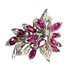 Ruby Diamond Floral Ring Ring 58 Facettes Q895 (514)