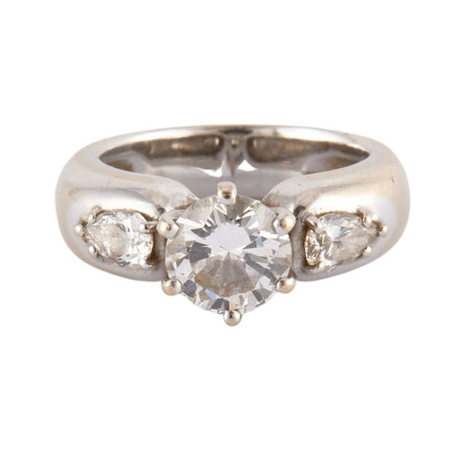 Bague 50 Bague Solitaire épaulé diamants poire 58 Facettes JE513