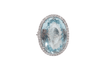 Bague Bague entourage or blanc aigue-marine diamants 58 Facettes 31615