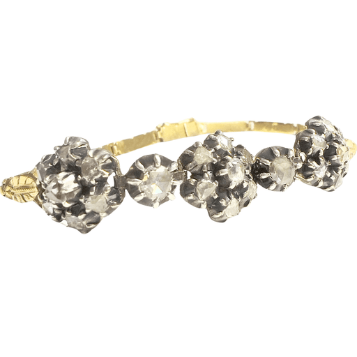 Bracelet Bracelet en or et argent 18 carats du XIXe siècle avec diamants 58 Facettes Q952A (910)