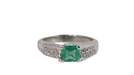 Ring Ring in white gold, emerald and diamonds 58 Facettes 17707