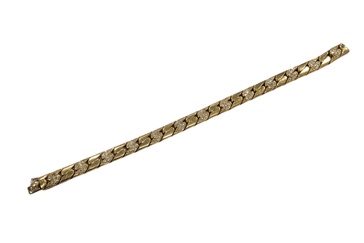 Bracelet Bracelet massif maille anglaise or jaune et diamants 58 Facettes