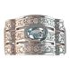 Ring 56 AQUAMARINE DIAMOND SIGNET RING 58 Facettes