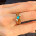 Ring 58 Turquoise Bead Ring 58 Facettes