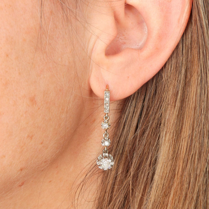 Boucles d'oreilles Dormeuses Diamants 58 Facettes 1