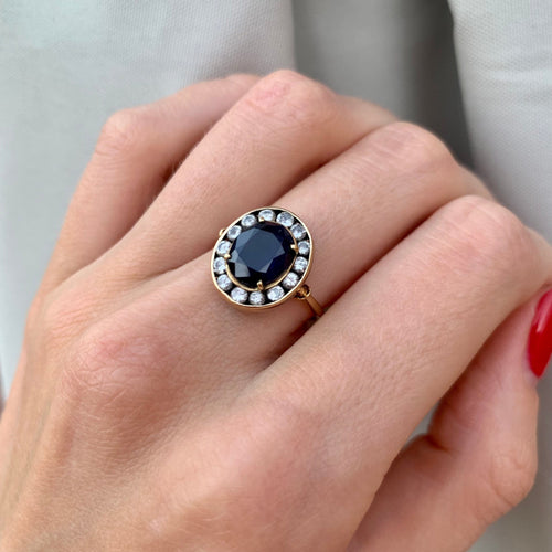 Bague 51.5 Bague Marguerite Saphir Diamants 58 Facettes 1