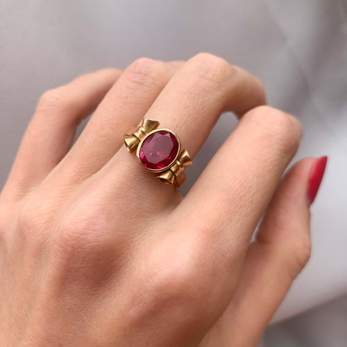 Bague 51 Bague Pierre rouge 58 Facettes 151