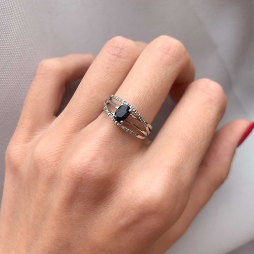 Bague 54 Bague Multifils Saphir 58 Facettes 121