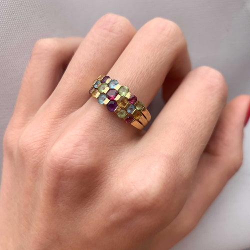 Bague 56 Bague Mosaïque multicolore 58 Facettes JE132
