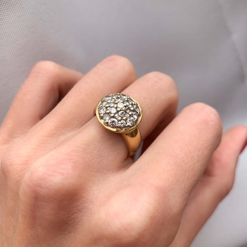 Bague 51 Bague pavage Diamants rond 58 Facettes JE127