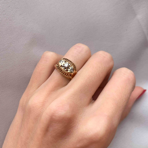 Bague 45.5 Bague Chevalière Diamants 58 Facettes JE130